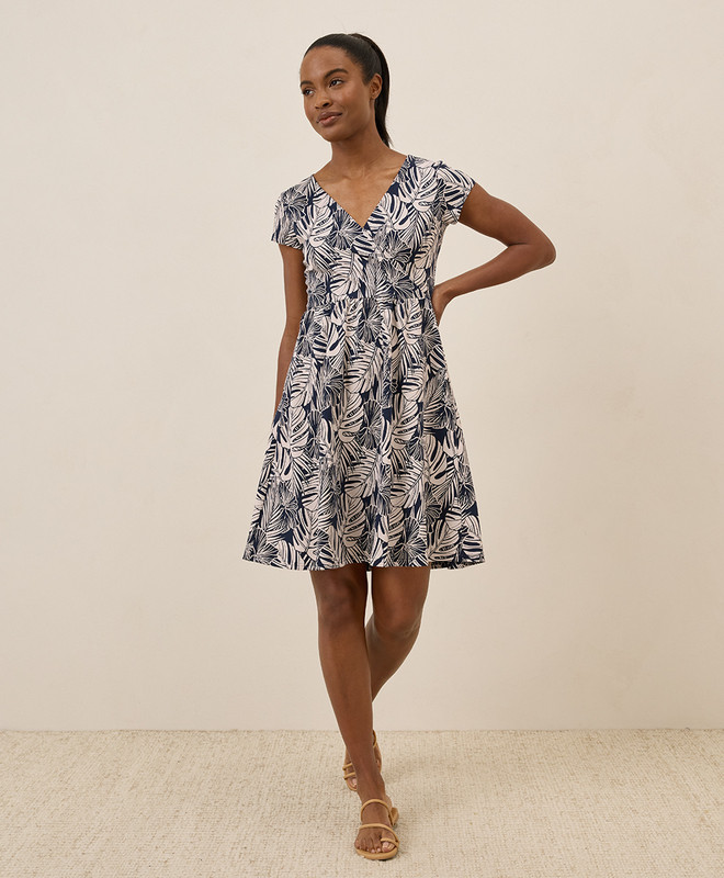 Women’s Fit & Flare Crossover Dress made with Organic Cotton | Pact | Pact Apparel