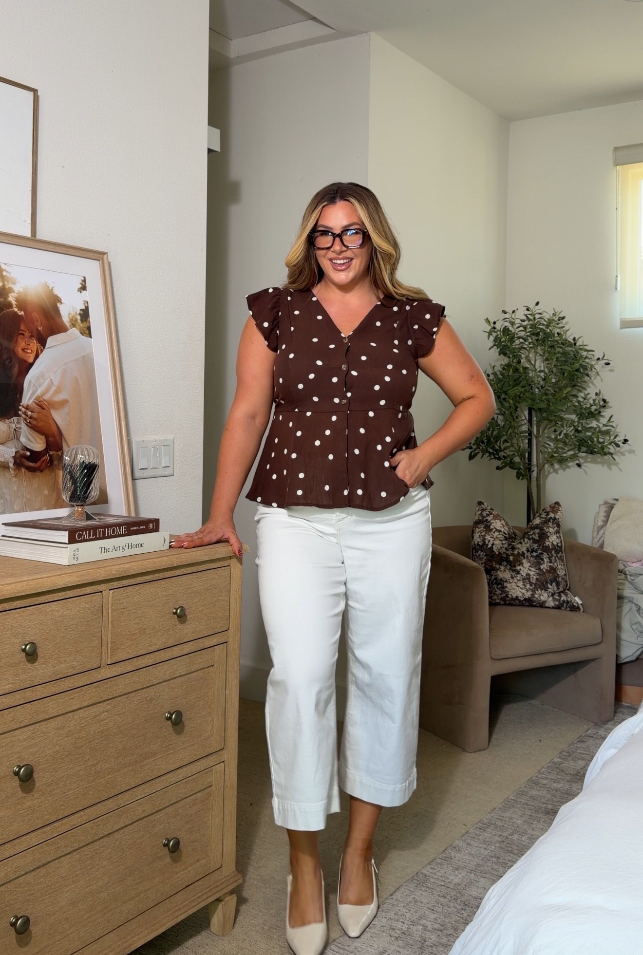 Spring workwear outfit inspo 🤎 wearing an xl in this top & a 16 in these pants!

#LTKMidsize #LTKWorkwear #LTKSeasonal