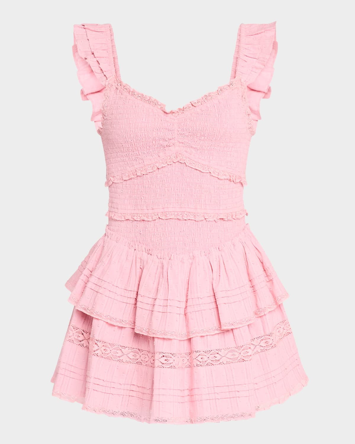 Lovine Cotton Smocked Mini Dress | Neiman Marcus