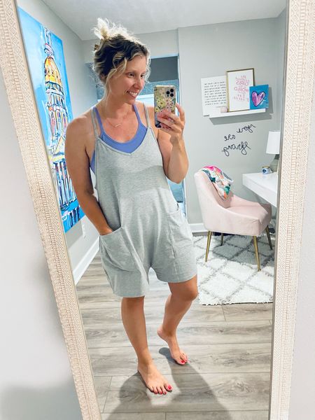 Best outfit ever!! So comfy. #loungin 
I am wearing my true size (medium) in the romper. For the tank top I sized up one size set. 

#LTKstyletip #LTKunder50 #LTKsalealert