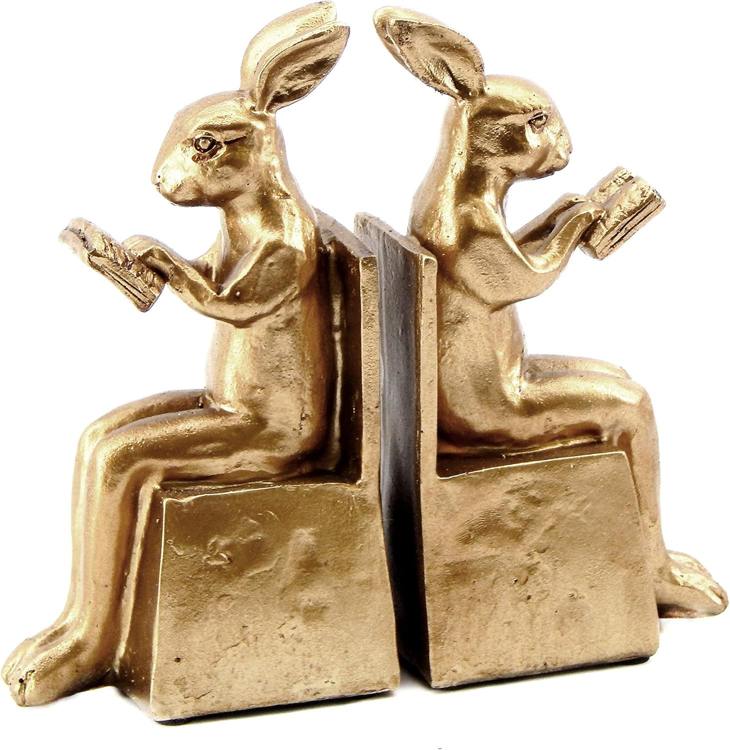 Bellaa 22883 Rabbit Bookends Studious Reading Bunny 7 Inch | Amazon (US)