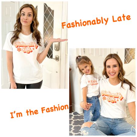 Code MICHELLE20 on the shirts! Our shirt line is officially launched!!! I’m so proud of it so I hope you love it as much as we do! Tune in to the Blog and IG stories for more details! This is one of my favs because we are ALWAYS late so let’s blame the kid and make it cute! “Fashionably late” for mama (or anyone really) and “I’m the fashion” for the mini 😆. These can be some fun holiday gifts too! I’m wearing a small and Charli is wearing a 2T. Will style more ways once I’m back home with access to my closet! 

#LTKfamily #LTKkids #LTKunder50