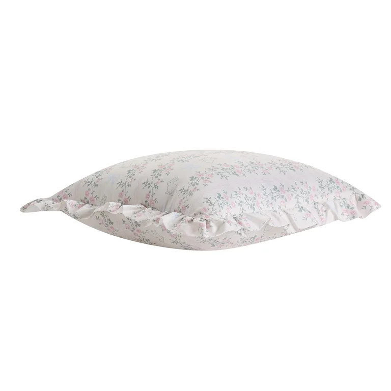 Bunny Ruffle 18" x 18" Decorative Pillow, White, Easter, by My Texas House | Walmart (US)