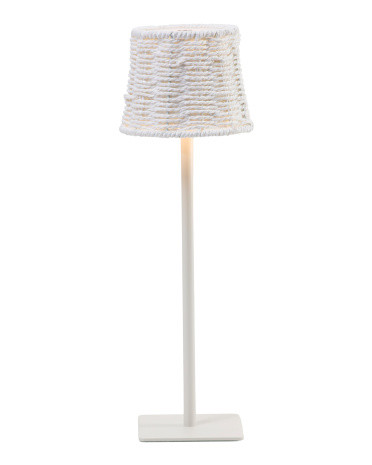 14x4.5 Wicker Shade Rechargeable Tabletop Lamp | TJ Maxx