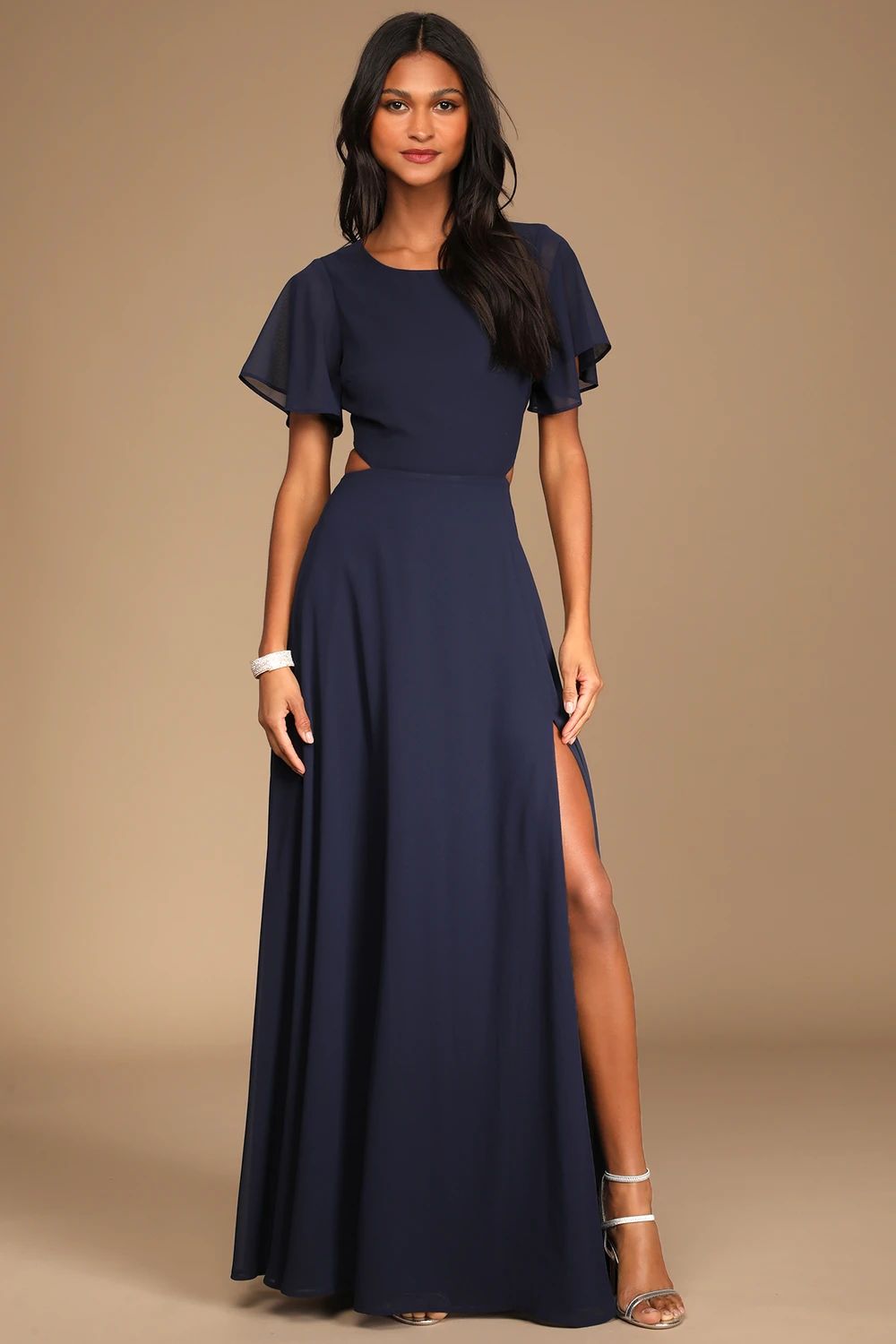 Garden Bliss Navy Blue Cutout Maxi Dress | Lulus (US)
