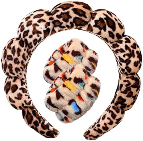 Spa Headbands for Washing Face Wristband Set Sponge Makeup Skincare Headband Wrist Towels Bubble ... | Amazon (US)