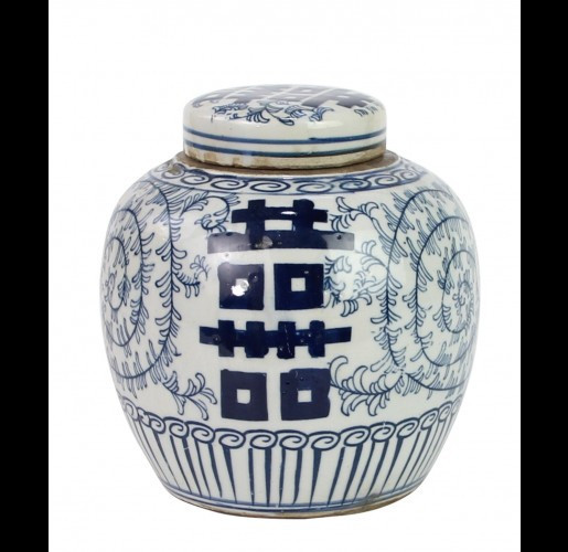 Blue and White Double Happiness Jar | Belle and June
