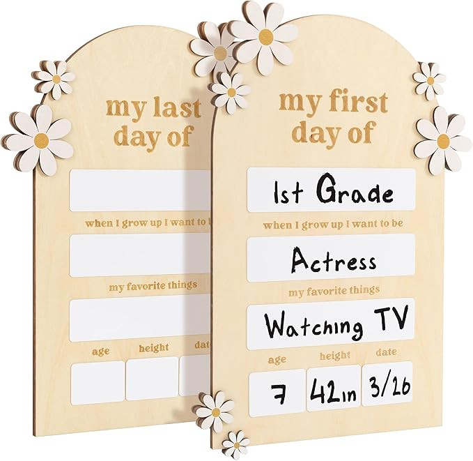Beautiful Wooden First and Last Day of School Board Sign - Modern and Large Back to School Sign f... | Amazon (US)