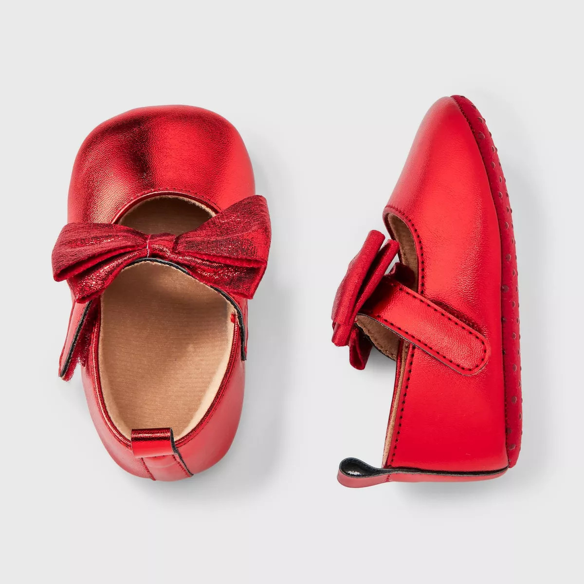 Baby Girls' Bow Dress Flat Shoes - Cat & Jack™ Red | Target