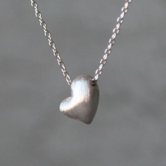 Puffy Heart Necklace in Sterling Silver | Etsy (US)