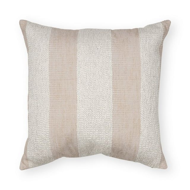 Better Homes & Gardens Chunky Tonal Stripe Pillow, 20" x 20", Square, Ivory, 1 per Pack - Walmart... | Walmart (US)