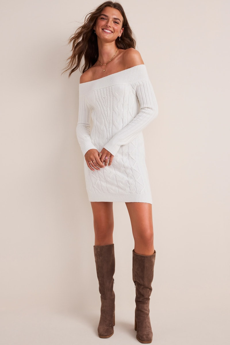 Emma Off the Shoulder Sweater Dress | Francesca's
