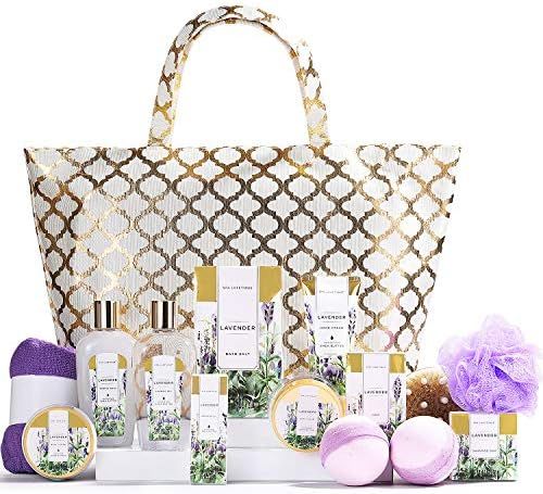Spa Luxetique Spa Gift Basket, Gift Set for Women - 15pcs Lavender Spa Baskets, Relaxing Spa Kit ... | Amazon (US)