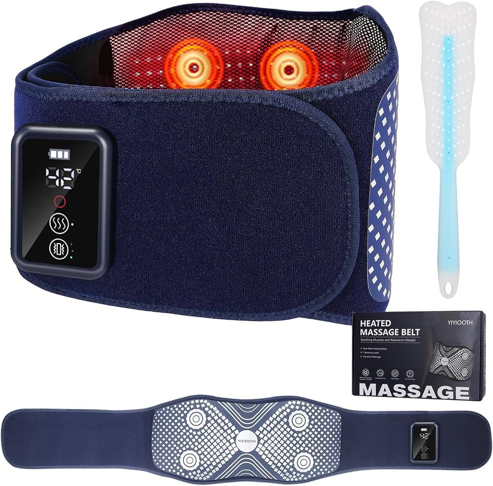 Back Massager Belt Cordless, FSA-HSA Eligible Upgraded Red Light Heating Pad for Low Back, 3 Vibr... | Amazon (US)