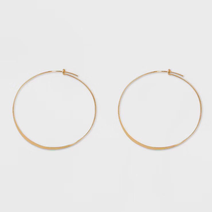Large Thin Hoop Earrings - A New Day™ | Target