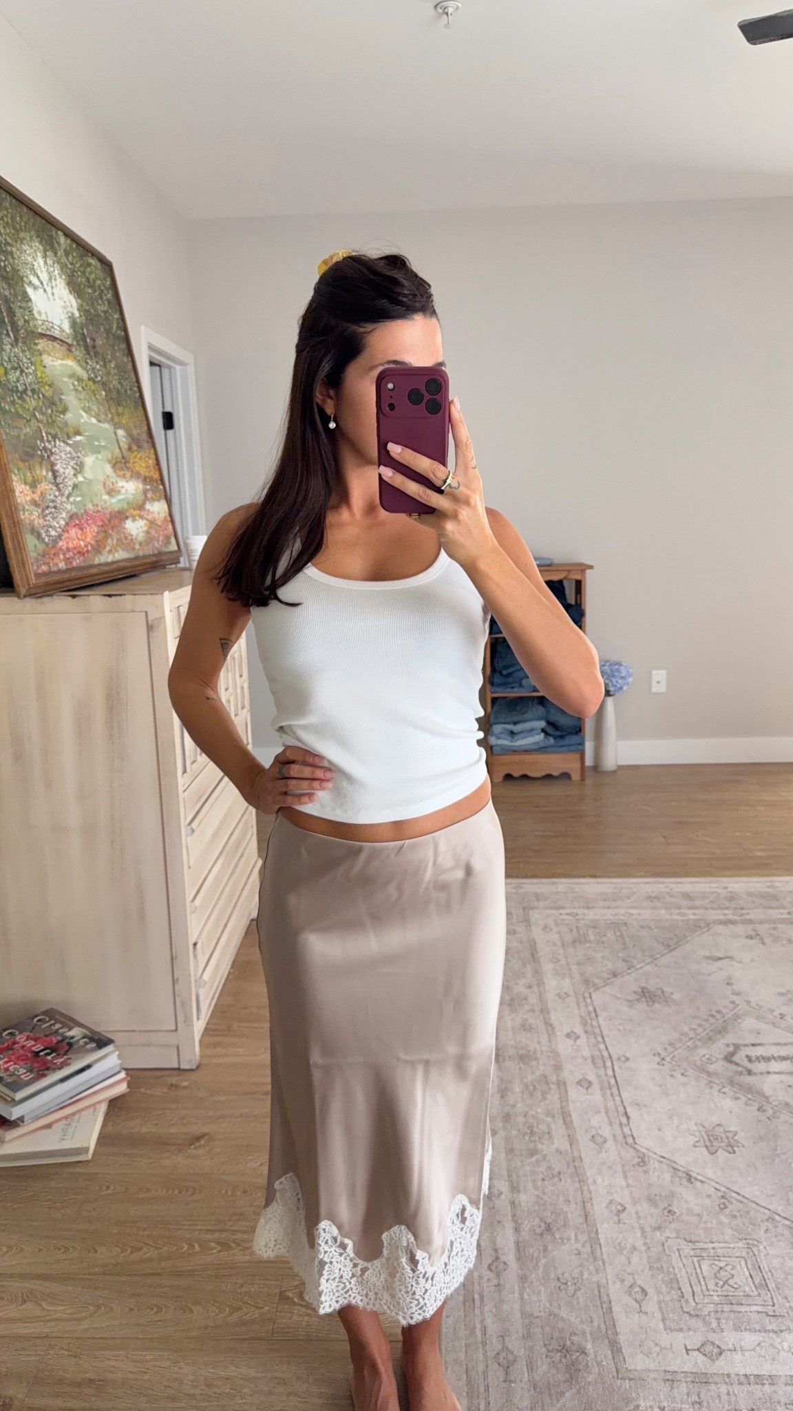 Perfect midi skirt for spring or a date night! In a size S and S tank

#LTKValentine #LTKgrwm #LTKootd