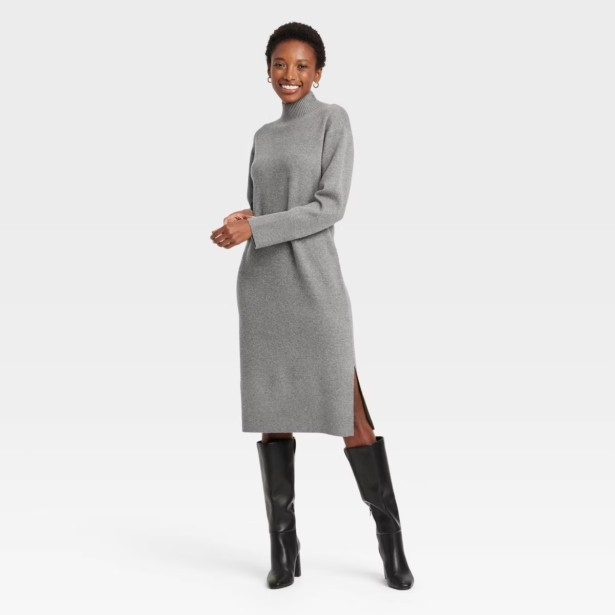 Women's Long Sleeve Midi Sweater Dress - A New Day™ | Target