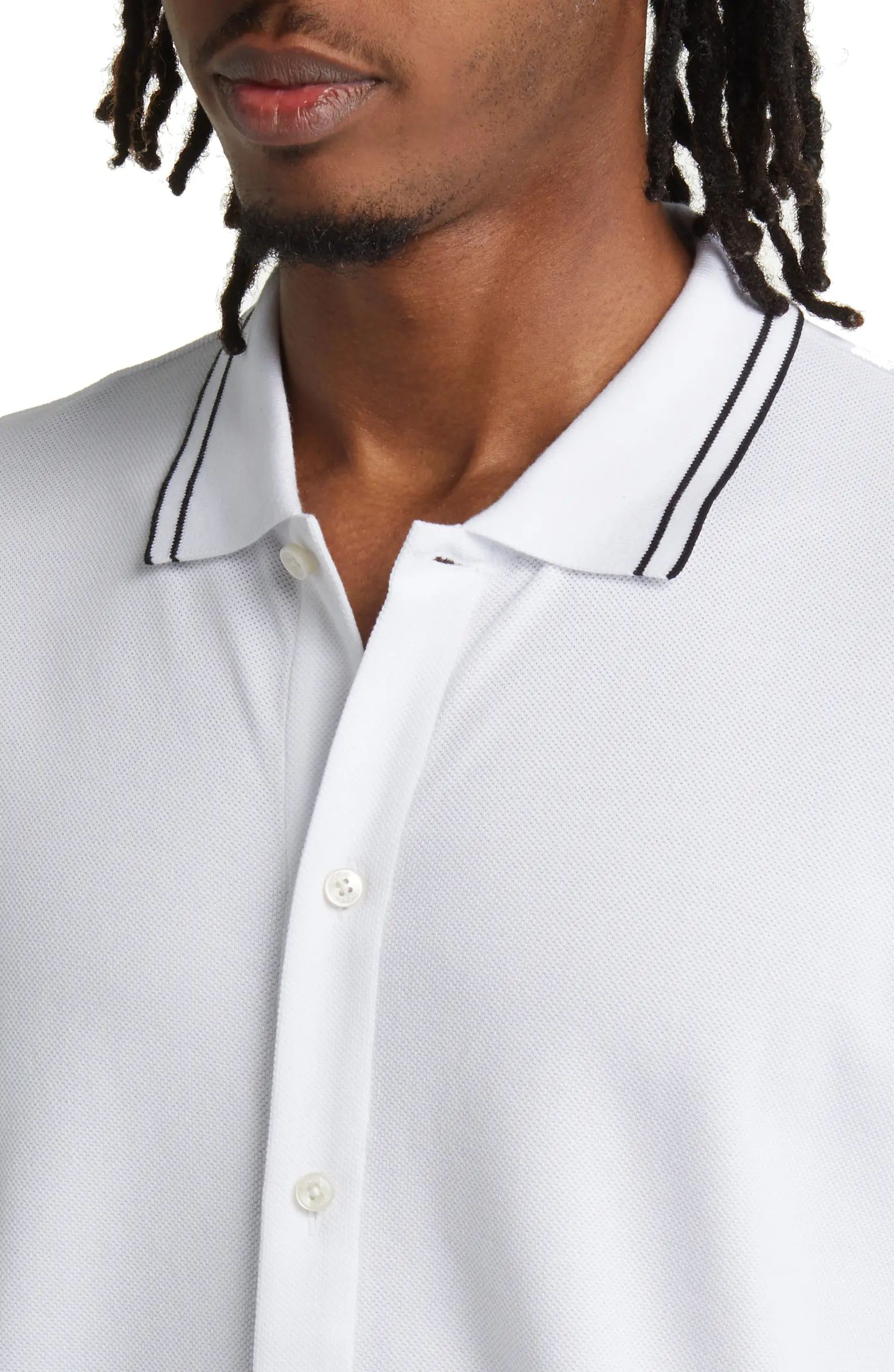 Pitton Tipped Short Sleeve Cotton Button-Up Shirt | Nordstrom