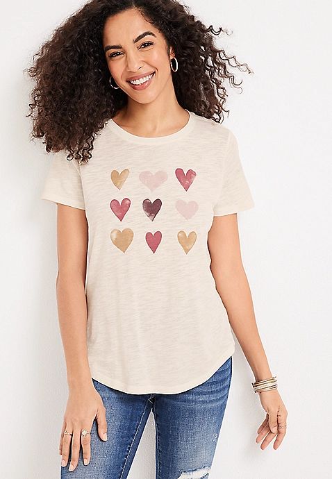 Stacked Hearts Graphic Tee | Maurices