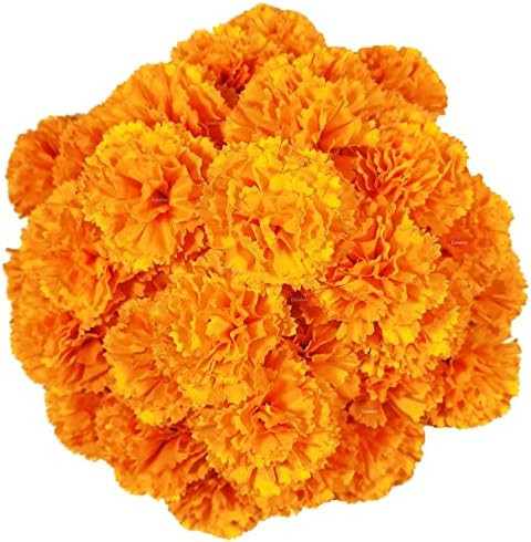 Marigold Flower Heads 50Pcs, Mexican Marigold Artificial Flowers for Day of The Dead Diwali Home ... | Amazon (US)
