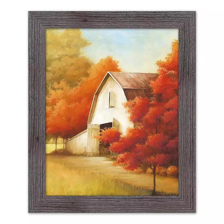 Autumn Barn Framed Art Print | Kirkland's Home