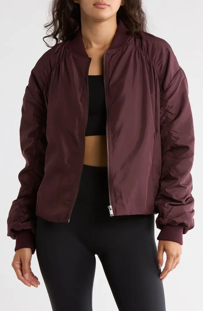 Ruched Sleeve Bomber Jacket | Nordstrom Rack