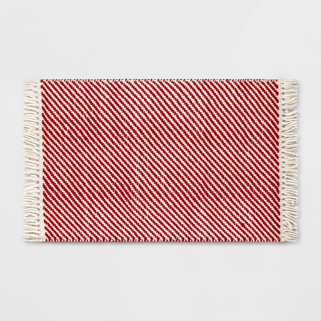 Threshold Designed W/studio Mcgee Rectangle Red Striped Rug - 2'10"" x 1'8 | REBEL (formerly Rebelstork)