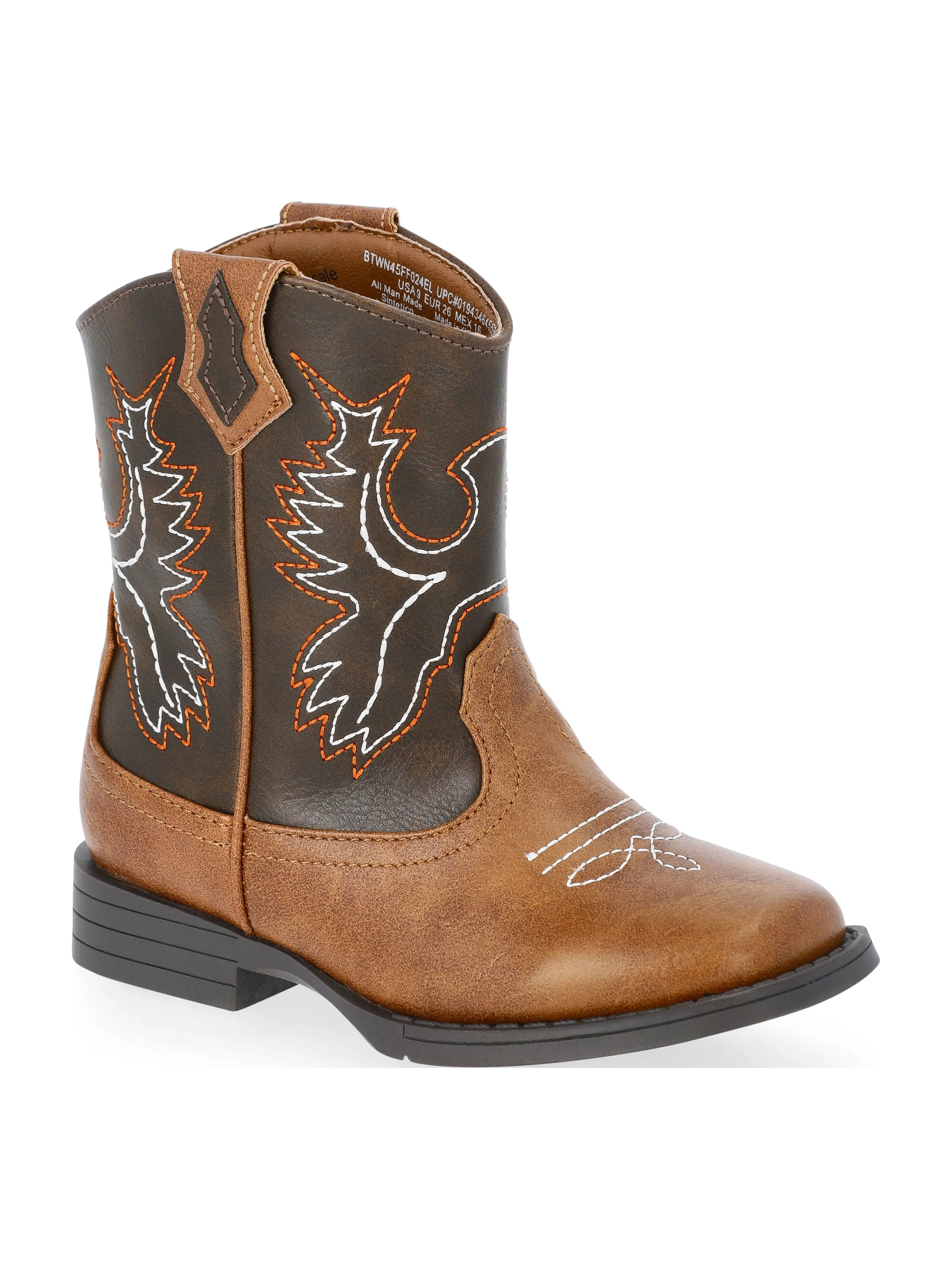 Wonder Nation Toddler & Boys Faux Leather Western Boots | Walmart (US)