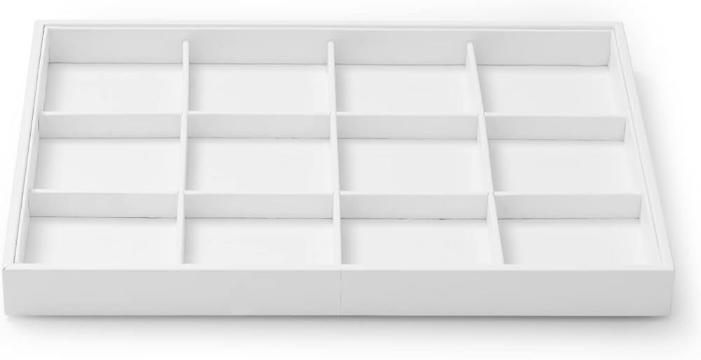 Oirlv Premium White Leather Stackable Jewelry Tray 12 Grid Jewelry Drawer Organizer Trays for Bra... | Amazon (US)