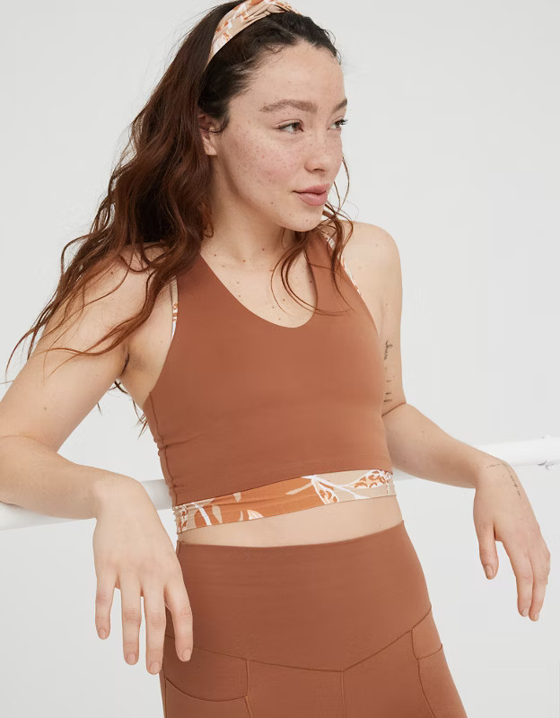 OFFLINE Real Me Longline Racerback Sports Bra | American Eagle Outfitters (US & CA)