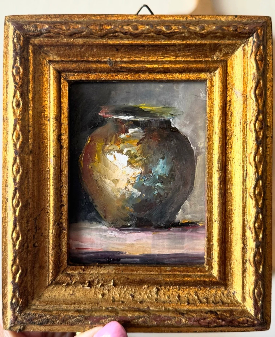 Art Original Oil Painting Old Masters Still Life Antique Wood Gesso Frame 5X5.5 - Etsy | Etsy (US)