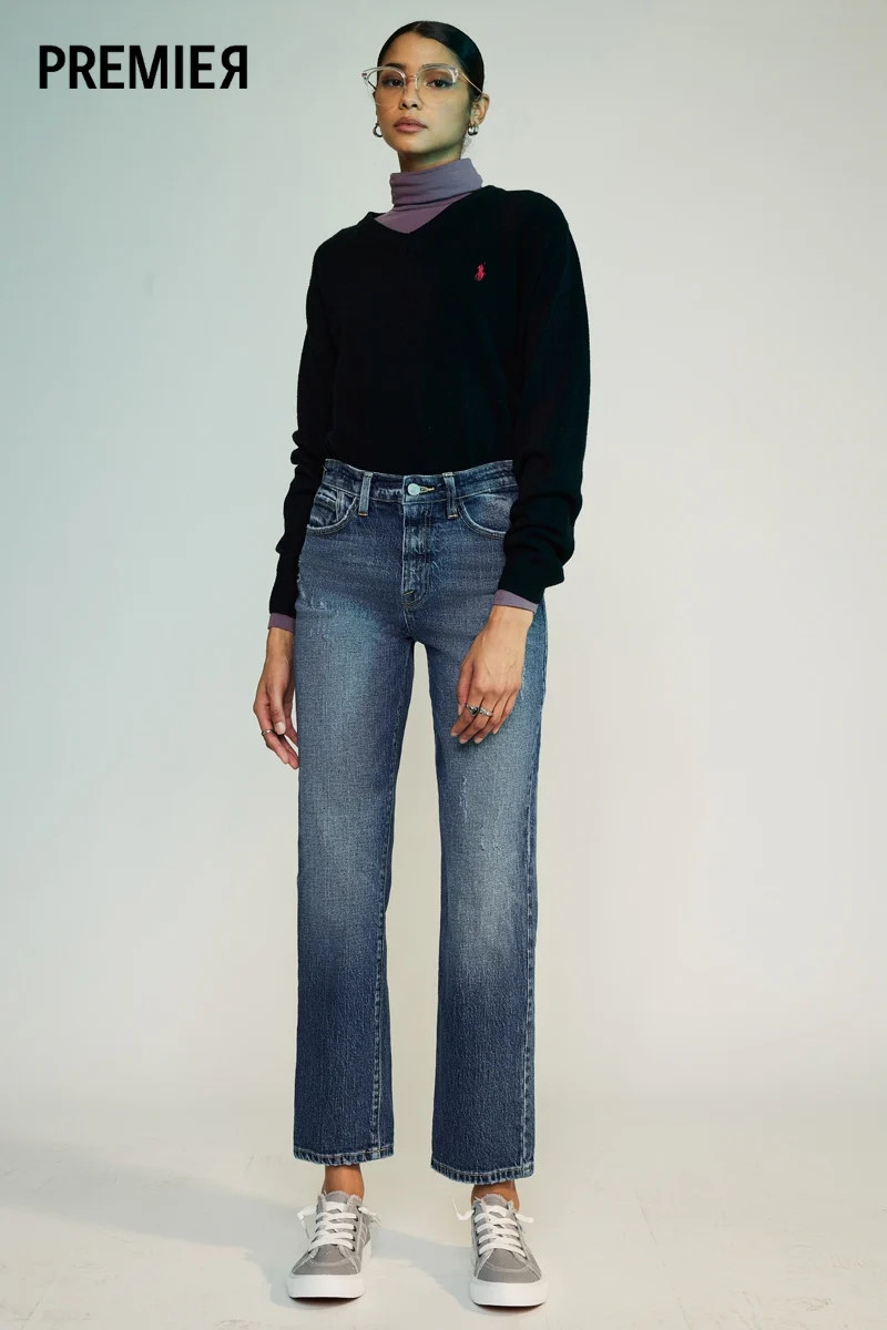 Dorothea Premier High Rise Straight Jeans | Kancan USA