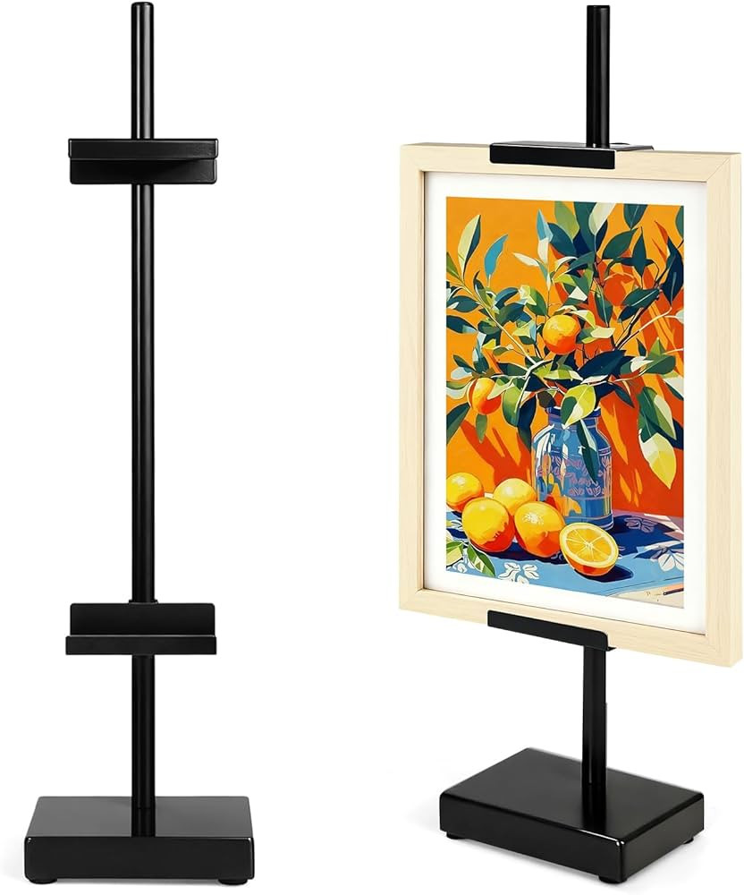 Adjustable Tabletop Easel Stand, Picture Easels for Display Up to 17" H, Black Metal Picture Fram... | Amazon (US)