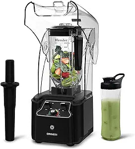 CRANDDI Commercial Quiet Blender, 2200 Watt Professional Countertop Blender with BPA-FREE 80oz Pi... | Amazon (US)