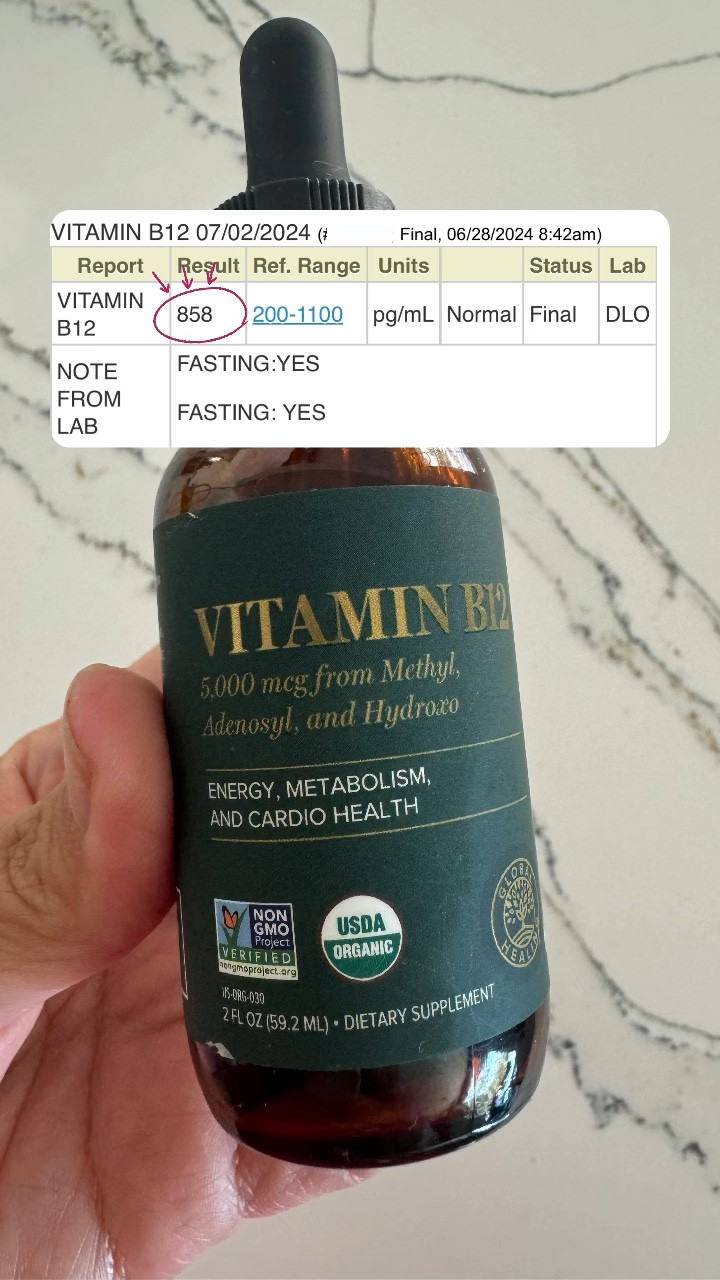 I get bloodwork done yearly and my B12 was ALWAYS low! I have tried B12 vitamins before but they didn’t seem to work. I started taking this liquid form of B12 about 6 months ago and when I had my bloodwork done recently, my B12 levels were amazing!! First time in YEARS!  I subscribe to it so I know I will always have it. A 60 day supply is $35! 

Unlock your body's full potential with our premium Vitamin B12 supplement. Sustainably sourced and organically grown, our vegan-friendly formula delivers a perfect balance of B12 forms for maximum efficacy and vitality. With a mighty 5,000 mcg per serving, our supplement supports normal energy levels, cardiovascular health, and optimal nervous system function. Our cutting-edge formula is specially designed for rapid absorption, ensuring that every dose contributes to your total well-being, increased oxygen intake, and mental clarity.

#LTKFindsUnder50 #LTKOver40 #LTKActive