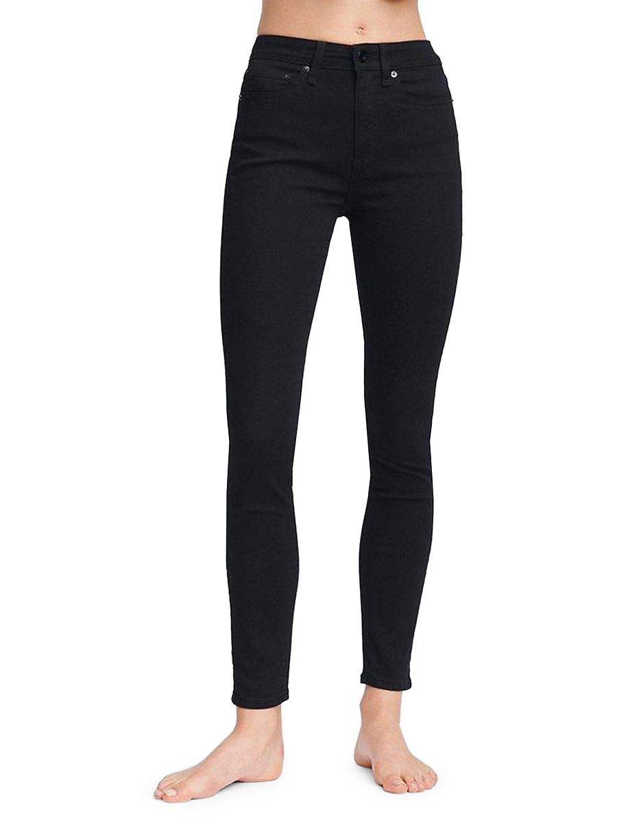 Women's Nina High-Rise Skinny Jeans - Black - Size 32 | Saks Fifth Avenue