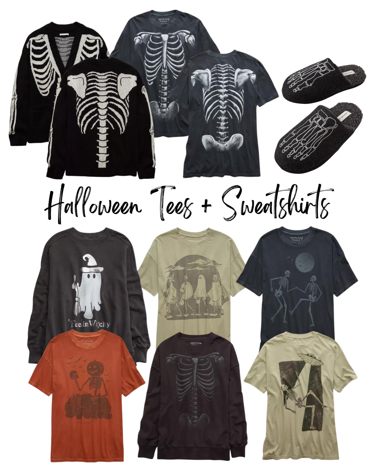 Literally just ordered all of American Eagles Halloween collection! I love all of these Halloween tees and sweatshirts! And the skeleton cardigan looks amazing!

#LTKStyleTip #LTKSeasonal #LTKFindsUnder50