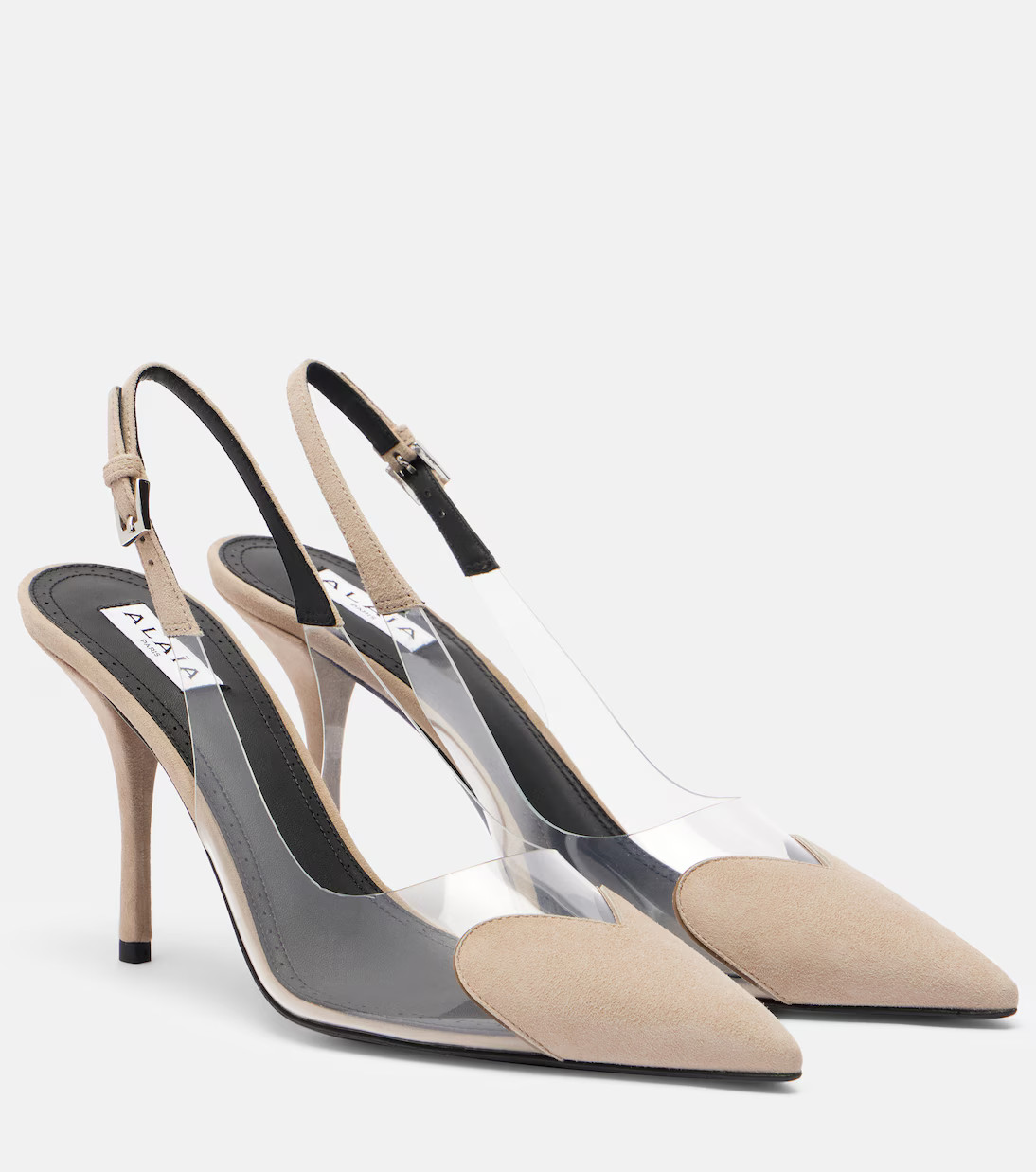 Cœur 90 suede and PVC slingback pumps | Mytheresa (UK)