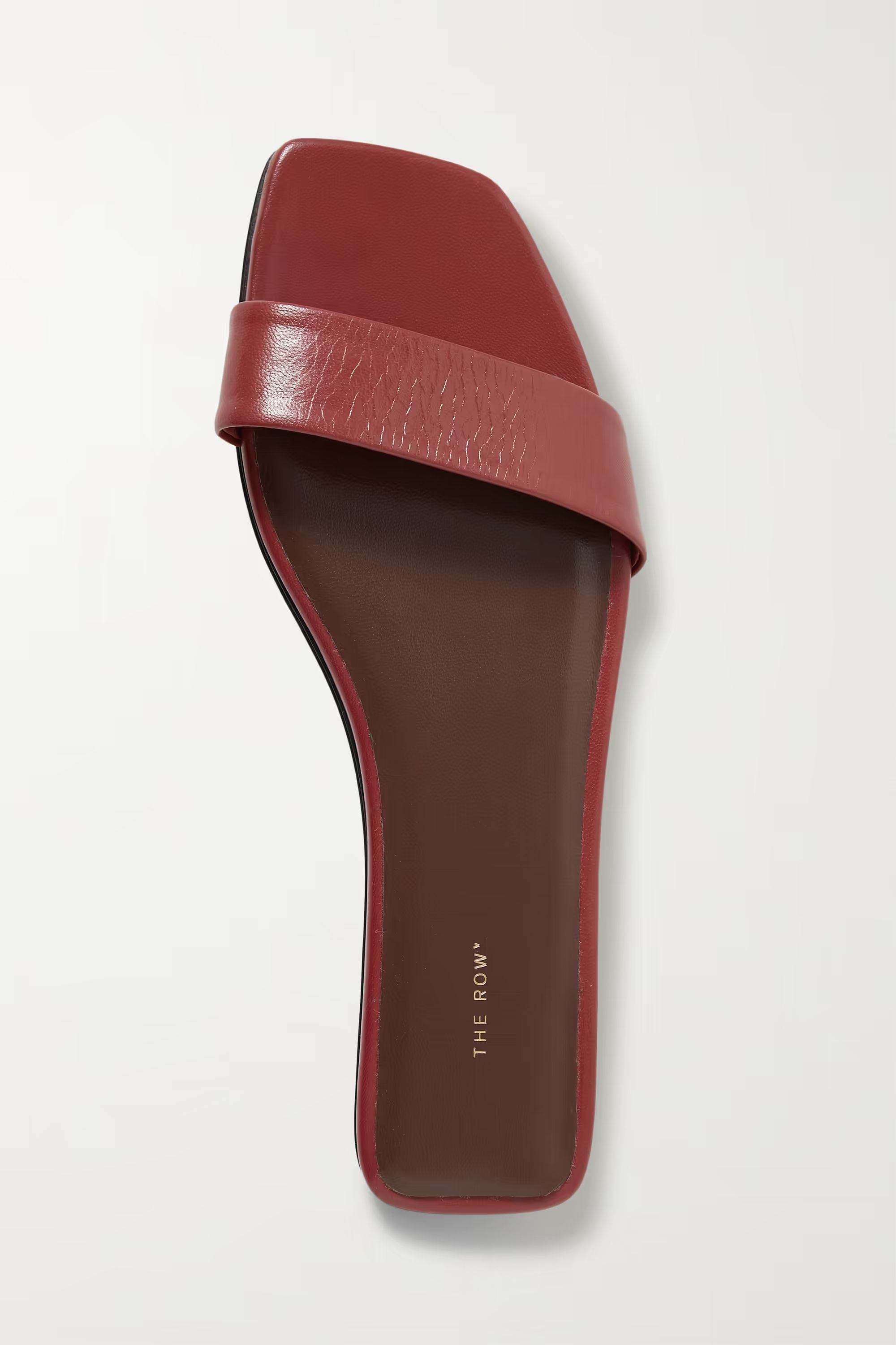 Chocolate leather slides | NET-A-PORTER (US)