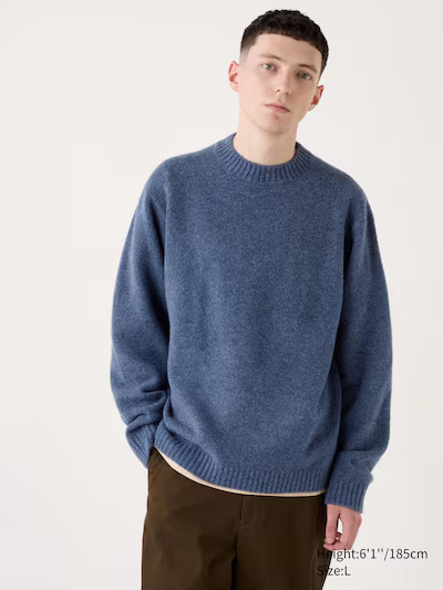 Souffle Yarn SweaterColor: 67 BLUEXXSXSSMLXLXXL3XLSize: UNISEX SRecommended size: -Get help with ... | UNIQLO (US)