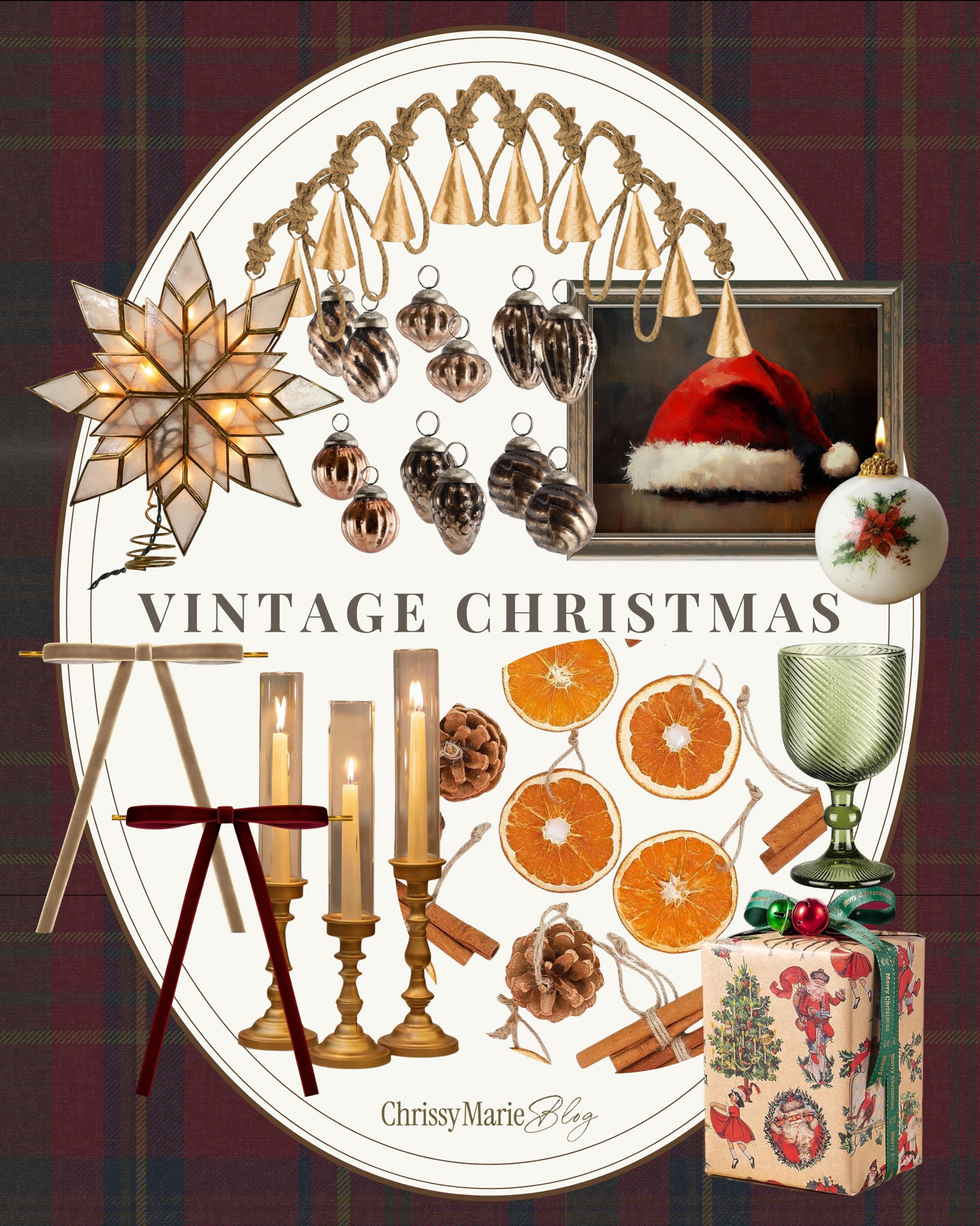 A little vintage magic for the holidays 🎁
Warm brass, velvet ribbons, and nostalgic touches that feel straight out of an old Christmas movie. These Amazon finds bring that timeless, collected charm that never goes out of style.✨ 

#VintageChristmas #HolidayDecor #AmazonHome #CozyHoliday #LTKHoliday #ChrissyMarieBlog 

 #LTKHoliday #LTKHome #LTKStyleTip