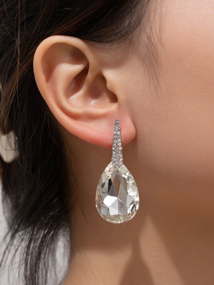Rhinestone Water Drop Earrings | SHEIN