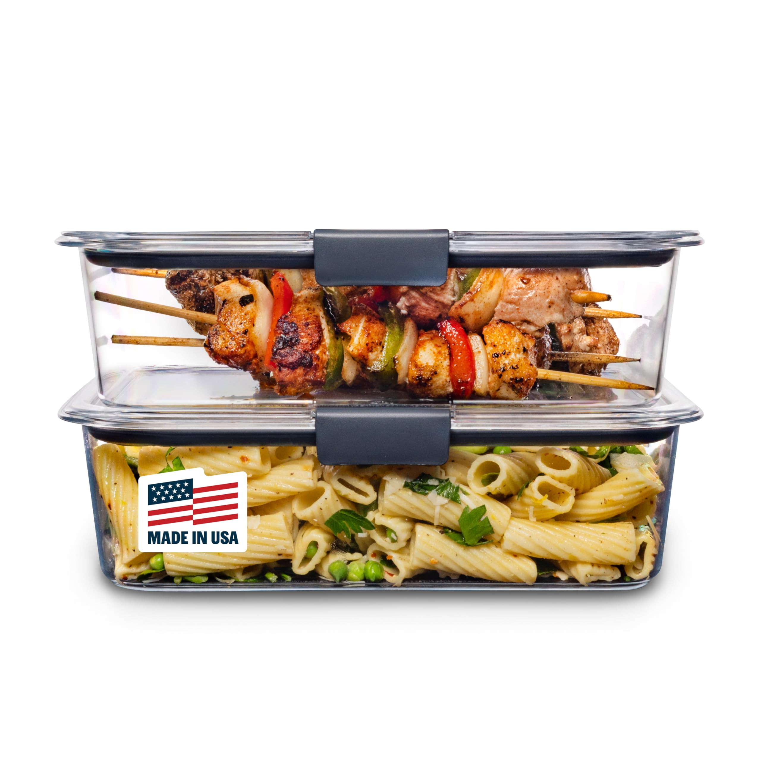 Rubbermaid Brilliance BPA-Free Food Storage Containers with Lids, Airtight Clear Set of 2 (9.6 Cu... | Amazon (US)