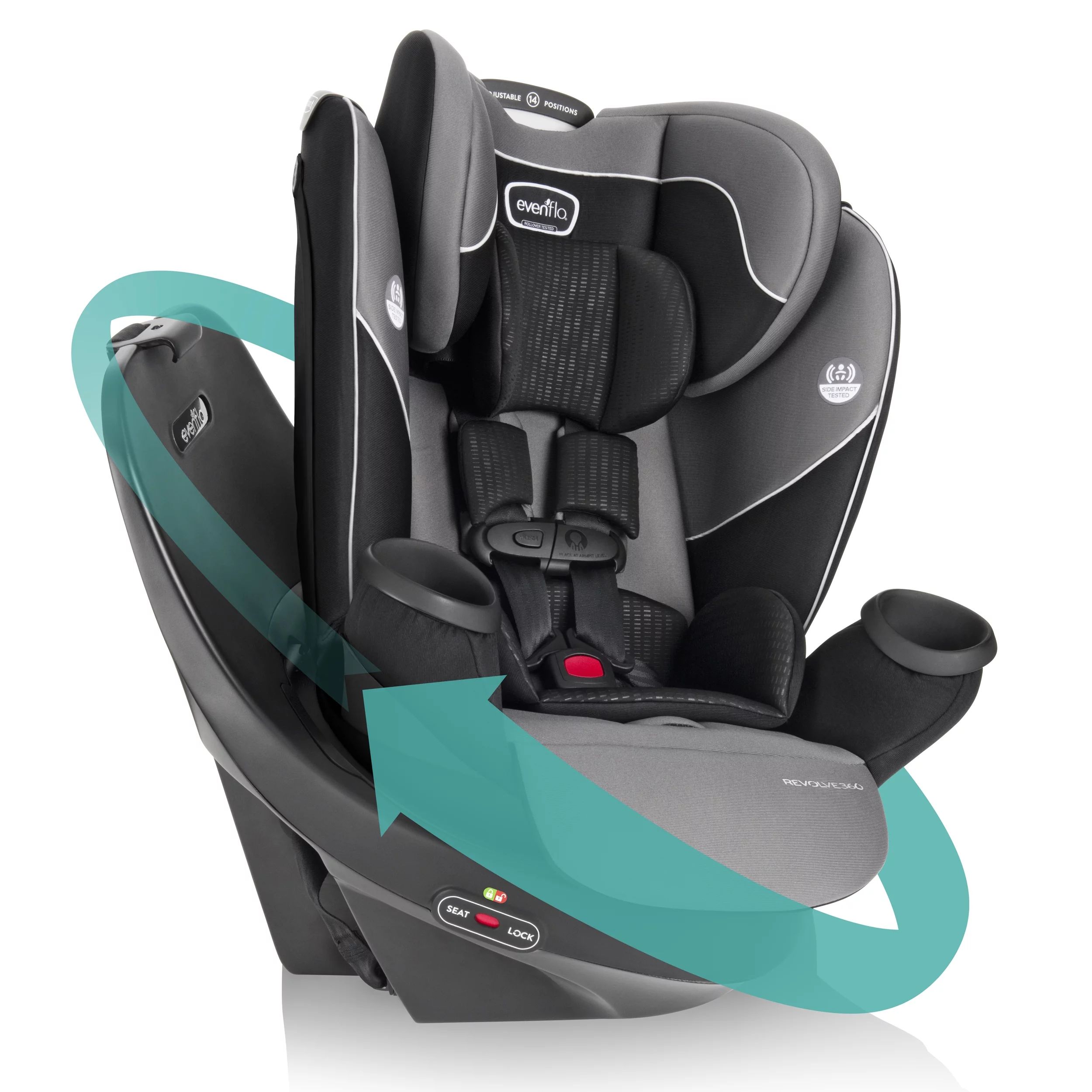 Evenflo Revolve360 Rotational All-in-One Convertible Car Seat, Amherst Gray | Walmart (US)