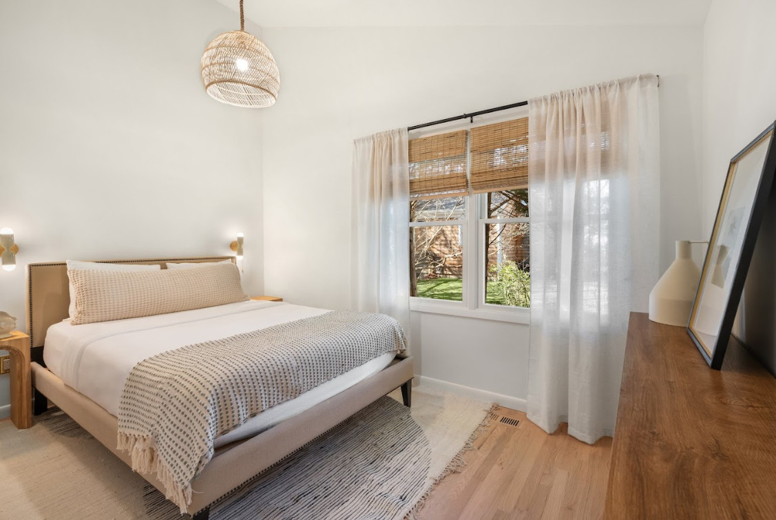Neutral bedroom with layered textures—linen bedding, woven shade, and soft lighting to keep it feeling warm but simple. Linking exact and similar pieces here.

#LTKHome #LTKSaleAlert