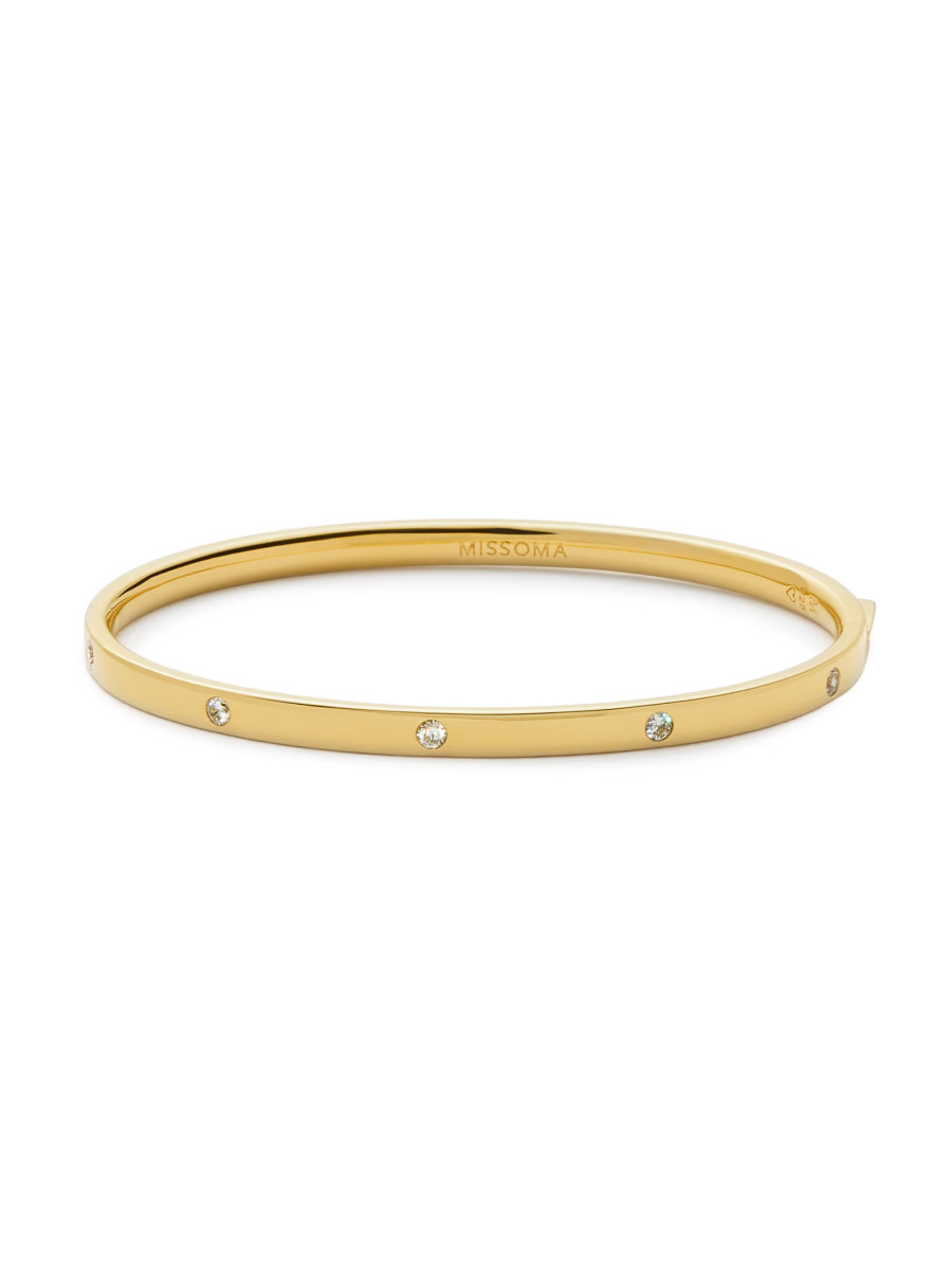 Shop Missoma Magma Interstellar 18K-Yellow-Gold Vermeil &amp; Cubic Zirconia Hinged Bangle | Saks... | Saks Fifth Avenue