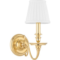 Hudson Valley Lighting Charleston 5.5W x 12.5H Wall Sconce, Body Frame: Brass/Shade/Diffuser: in Aged Brass by DecoratorsBest | DecoratorsBest