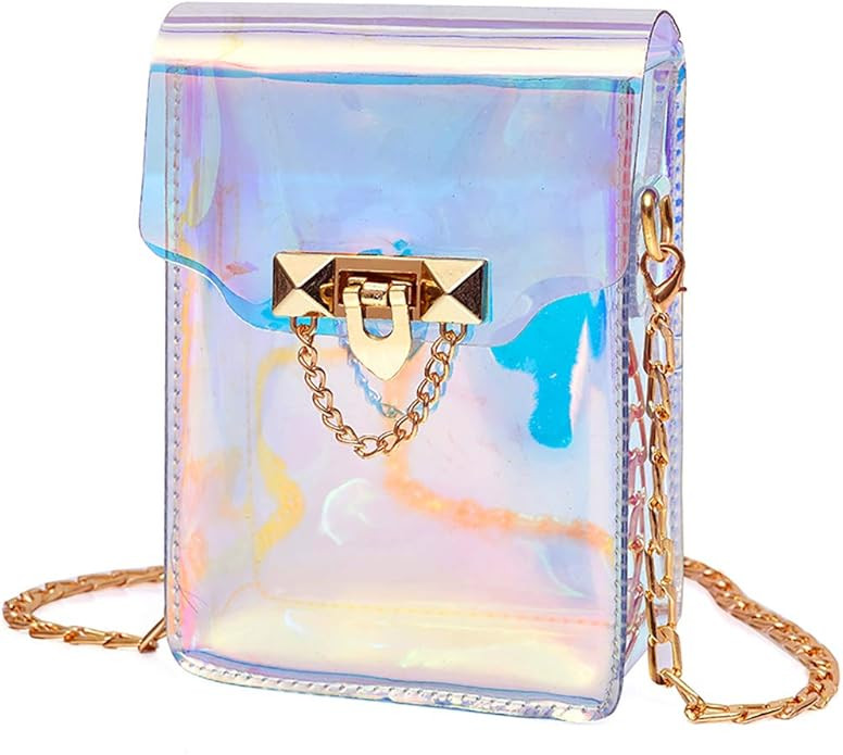 Mini Hologram Clear Cross Body Purse Shoulder Bag Handbag for Women | Amazon (US)