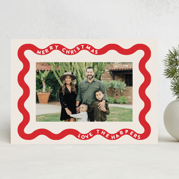 "ricrac" - Customizable Christmas Photo Cards in Green by Lori Wemple. | Minted