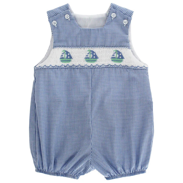 Smocked Sailboats - Boys Infant Bubble | The Bailey Boys, inc
